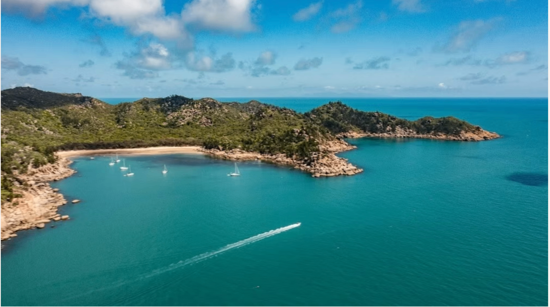 Aerial view of a Magnetic Island bay