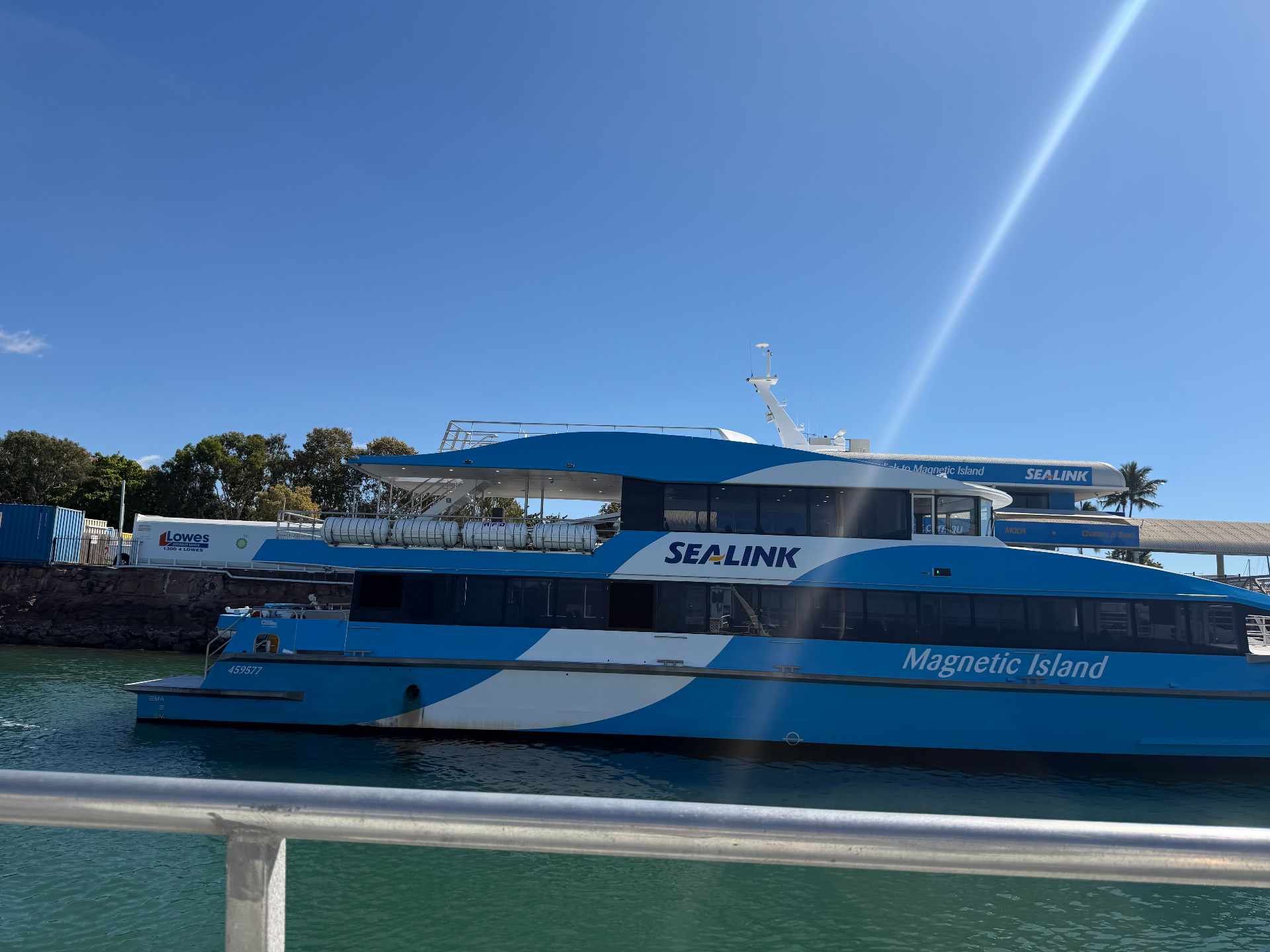 The SeaLink ferry departing Townsville for Magnetic Island — the 20-minute crossing to Yunbenun