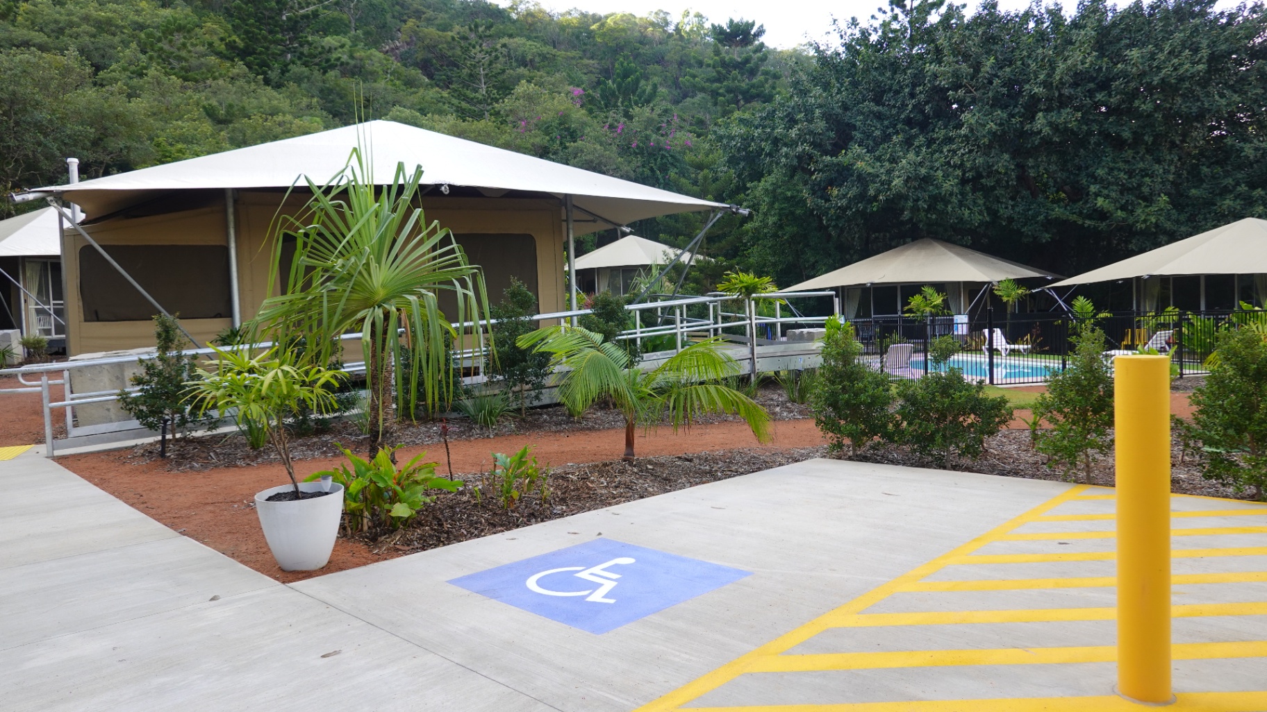 Dedicated accessible car parking space adjacent to Tent 7, Magnetic Glamping